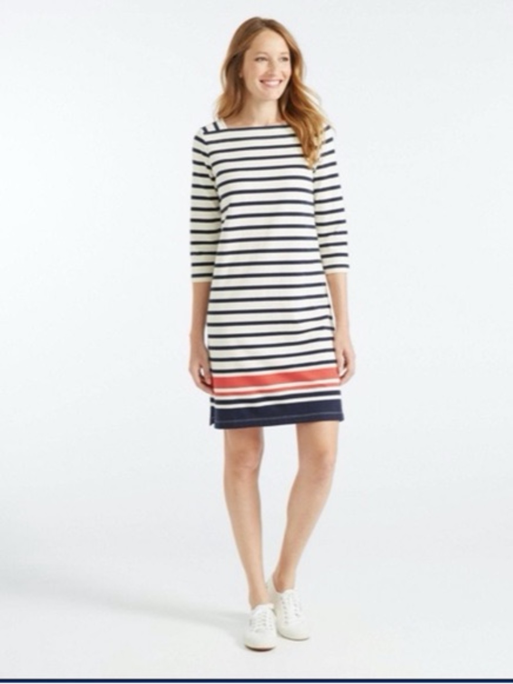 L.L. Bean Pima Cotton Striped Boatneck Dress